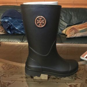 Brand New Tory Burch Black Rain Boots, Size 6 Sold
